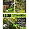 image:imageWORKPRO 36V Hedge Trimmer Cordless 3in1 Electric Hedge Trimmer amp Grass Cutter with 37 Wheeled Extension Pole 40Ah Removable Battery amp TypeC Cable Lightweight Bush Trimmer for Lawn amp GardenLong Handle Grass Shear