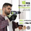 image:imageWORKPRO Cordless Rotary Tool Kit with 71pcs Accessories amp WORKPRO Drill Set with 8V Power Drill and Stackable Tool Box  Green