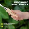 image:imageWORKPRO Crack Weeder 12 Stainless Steel Crevice Weeding Tool with Ash Wooden Handle LShaped SideWalk Weed Puller Spatula for Garden Lawn Yard Patio Terrace Paving Moss Garden Tool