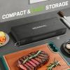 image:imageWORKPRO Electric Knife for Meat Slicing Cordless Electric Carving Knife for Turkey Fish amp Bread Two Stainless Steel Blades Ergonomic Handle Storage Case amp Serving Fork Included WhiteBlack