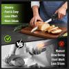 image:imageWORKPRO Electric Knife for Meat Slicing Cordless Electric Carving Knife for Turkey Fish amp Bread Two Stainless Steel Blades Ergonomic Handle Storage Case amp Serving Fork Included WhiteBlack