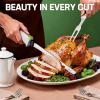 image:imageWORKPRO Electric Knife for Meat Slicing Cordless Electric Carving Knife for Turkey Fish amp Bread Two Stainless Steel Blades Ergonomic Handle Storage Case amp Serving Fork Included WhiteWhite