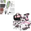 image:imageWORKPRO 157PCS Home Tool Set with 20V Power Drill Pink amp WORKPRO Cordless Rotary Tool Kit with 71pcs Accessories  Green