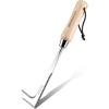 image:imageWORKPRO Crack Weeder 12 Stainless Steel Crevice Weeding Tool with Ash Wooden Handle LShaped SideWalk Weed Puller Spatula for Garden Lawn Yard Patio Terrace Paving Moss Garden Tool