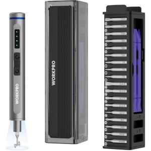 image:imageWORKPRO Mini Electric Screwdriver with Magnetizer 36 S2 Steel Bits amp 2 Pry Bars 37V Rechargeable Precision Screwdriver Set for Phone Camera Laptop