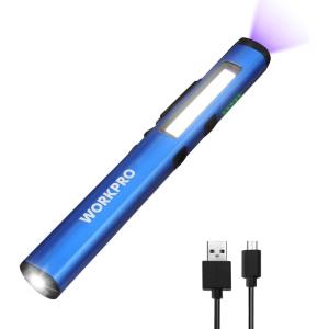 image:imageWORKPRO Rechargeable Pen Light 450 Lumen LED Flashlight with 365 nm UV Black Light Multifunctional Penlight for Mechanic Emergency OutdoorBlue