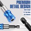 image:imageWORKPRO Drill Bit Extension Set 4Pcs Magnetic Drill Screwdriver Bit Holder Extender with Aluminum Sleeve 14 Inch Hex Quick Release Bit Holder for Drill in 238 4 6 12238