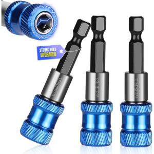 image:imageWORKPRO Drill Bit Extension Set 4Pcs Magnetic Drill Screwdriver Bit Holder Extender with Aluminum Sleeve 14 Inch Hex Quick Release Bit Holder for Drill in 238 4 6 12238