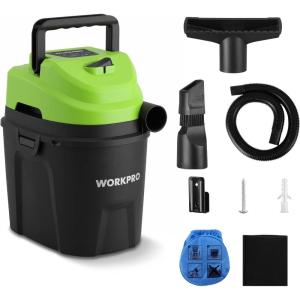 image:imageWORKPRO 15 Gallon Wet Dry Vacuum Cleaner 25 Peak HP Portable Shop Vacuum with Powerful Suction Lightweight WetDry Vac for Car Garage amp Home Cleaning WallMount Storage