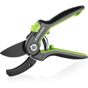 image:imageWORKPRO Bypass Pruning Shears 9 Professional Garden Shears with Adjustable Handle Span Premium Steel Garden Clippers Titanium Coated Garden Tool Cuts Up to 34 Inch8 Anvil