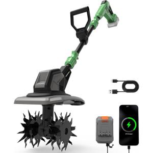 image:imageWORKPROX 20V Cordless Tiller Cultivator 412 Durable Steel tines 8Inch Wide amp Deep Garden Rototiller 40Ah Battery Powered Electric Cultivator for Soil Lawn amp Garden