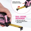 image:imageWORKPRO 25FT Pink Tape Measure Dual Lock Tape Measure with Fractions Every 18 and 132 Accuracy Quick Read Nylon Coated with Magnetic Hook ShockResistant Case and Belt Clip  Pink Ribbon