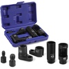 image:imageWORKPRO 6PCS O2 Oxygen Sensor Socket Automotive 38 12 Drive x 1116 78 27mm 22mm O2 Sensor Socket Removal Tool and Thread Chaser Set for Oil Pressure Vacuum Thermal Oxygen Sensors