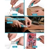 image:imageWORKPRO Box Cutter Utility Knife Quick Change Blade Razor Knife Folding Pocket Knife with Belt Clip and Axis Lock 10 Extra Blades Included PinkBlue