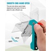 image:imageWORKPRO Box Cutter Utility Knife Quick Change Blade Razor Knife Folding Pocket Knife with Belt Clip and Axis Lock 10 Extra Blades Included PinkBlue