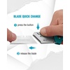 image:imageWORKPRO Box Cutter Utility Knife Quick Change Blade Razor Knife Folding Pocket Knife with Belt Clip and Axis Lock 10 Extra Blades Included PinkBlue