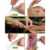 image:imageWORKPRO Box Cutter Utility Knife Quick Change Blade Razor Knife Folding Pocket Knife with Belt Clip and Axis Lock 10 Extra Blades Included PinkGreen