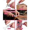 image:imageWORKPRO Box Cutter Utility Knife Quick Change Blade Razor Knife Folding Pocket Knife with Belt Clip and Axis Lock 10 Extra Blades Included PinkRose Pink