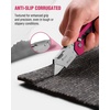 image:imageWORKPRO Box Cutter Utility Knife Quick Change Blade Razor Knife Folding Pocket Knife with Belt Clip and Axis Lock 10 Extra Blades Included PinkRose Pink