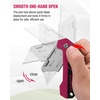 image:imageWORKPRO Box Cutter Utility Knife Quick Change Blade Razor Knife Folding Pocket Knife with Belt Clip and Axis Lock 10 Extra Blades Included PinkRose Pink