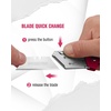 image:imageWORKPRO Box Cutter Utility Knife Quick Change Blade Razor Knife Folding Pocket Knife with Belt Clip and Axis Lock 10 Extra Blades Included PinkRose Pink