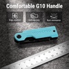 image:imageWORKPRO Folding Utility Knife with 10 Extra SK5 Blades EDC Razor Sharp Knife with G10 Handle Quick Change Box Cutter with Belt Clip for Heavy Duty DIY Home Office amp Artcraft Use  PinkBlueG10 Handle1 pack