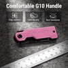 image:imageWORKPRO Folding Utility Knife with 10 Extra SK5 Blades EDC Razor Sharp Knife with G10 Handle Quick Change Box Cutter with Belt Clip for Heavy Duty DIY Home Office amp Artcraft Use  PinkPinkG10 Handle1 pack