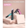 image:imageWORKPRO Folding Utility Knife with 10 Extra SK5 Blades EDC Razor Sharp Knife with G10 Handle Quick Change Box Cutter with Belt Clip for Heavy Duty DIY Home Office amp Artcraft Use  PinkMulticolorG10 Handle3 pack