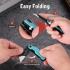 image:imageWORKPRO Folding Utility Knife with 10 Extra SK5 Blades EDC Razor Sharp Knife with G10 Handle Quick Change Box Cutter with Belt Clip for Heavy Duty DIY Home Office amp Artcraft Use  PinkBlueG10 Handle1 pack