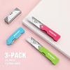 image:imageWORKPRO Folding Utility Knife with 10 Extra SK5 Blades EDC Razor Sharp Knife with G10 Handle Quick Change Box Cutter with Belt Clip for Heavy Duty DIY Home Office amp Artcraft Use  PinkMulticolor3 pack
