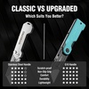 image:imageWORKPRO Folding Utility Knife with 10 Extra SK5 Blades EDC Razor Sharp Knife with G10 Handle Quick Change Box Cutter with Belt Clip for Heavy Duty DIY Home Office amp Artcraft Use  PinkBlueG10 Handle1 pack
