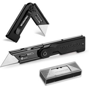 image:imageWORKPRO Folding Utility Knife with 10 Extra SK5 Blades EDC Razor Sharp Knife with G10 Handle Quick Change Box Cutter with Belt Clip for Heavy Duty DIY Home Office amp Artcraft Use  PinkBlackG10 Handle1 pack