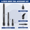 image:imageWORKPRO 18Piece amp 6Piece Impact Socket Extension Sets Includes Extension Bars Universal Joints Socket Adapters and Impact Coupler 14 38 amp 12 Drive Premium CRV Steel