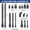 image:imageWORKPRO 18Piece amp 6Piece Impact Socket Extension Sets Includes Extension Bars Universal Joints Socket Adapters and Impact Coupler 14 38 amp 12 Drive Premium CRV Steel