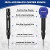 image:imageWORKPRO 2PCS Automatic Center Punch with an Extra Replacement Tip Adjustable Spring Loaded Center Punch Metal Punch Tool Center Hole Punch for Wood Metal Plastic2pcs Auto Center Punches with a Replacement Tip
