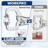 image:imageWORKPRO 4Piece 6 Locking CClamp with Swivel Pads Set Heavy Duty Adjustable Vise Grip Pliers 4 Pack Welding Clamp for Woodworking Metalworking Auto Repair and Home Workshop6inch