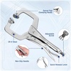 image:imageWORKPRO 4Piece 6 Locking CClamp with Swivel Pads Set Heavy Duty Adjustable Vise Grip Pliers 4 Pack Welding Clamp for Woodworking Metalworking Auto Repair and Home Workshop11inch