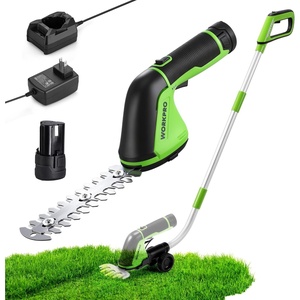 image:imageWORKPRO 12V Cordless Grass Shear 2in1 Electric Hedge Trimmer amp Grass Cutter with 37 Wheeled Extension Pole 20Ah Battery 1Hour Fast Charger Lightweight Bush Trimmer for Lawn and Garden