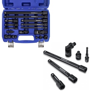 image:imageWORKPRO 18Piece amp 6Piece Impact Socket Extension Sets Includes Extension Bars Universal Joints Socket Adapters and Impact Coupler 14 38 amp 12 Drive Premium CRV Steel