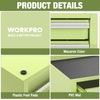 image:imageWORKPRO 125 Mini Tool Box with 2 Drawers amp 1 Open Top Storage Small Metal Tool Chest with PVC Liners amp PP Feet Pads Cold Rolled Steel Toolbox with Drawer Liners amp Magnetic TabsMacaron Green