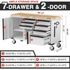 image:imageWORKPRO 62 x 20 7Drawer amp 2Door Rolling Tool Chest with Stainless Countertop Locking System Heavy Duty Tool Storage Cabinet for Garage Warehouse amp Kitchen 1000 lbs CapacityWood