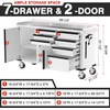 image:imageWORKPRO 62 x 20 7Drawer amp 2Door Rolling Tool Chest with Stainless Countertop Locking System Heavy Duty Tool Storage Cabinet for Garage Warehouse amp Kitchen 1000 lbs CapacityStainless Steel