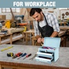image:imageWORKPRO Portable Mini Tool Box 2 Drawers Metal Tool Chest with Ball Bearing Slides Top Storagewith Latch Ergonomic Carrying Handle Mechanic Toolbox with PVC Liners and PP Feet PadsMacaron Blue