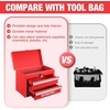 image:imageWORKPRO Portable Mini Tool Box 2 Drawers Metal Tool Chest with Ball Bearing Slides Top Storagewith Latch Ergonomic Carrying Handle Mechanic Toolbox with PVC Liners and PP Feet PadsRed