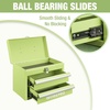 image:imageWORKPRO Portable Mini Tool Box 2 Drawers Metal Tool Chest with Ball Bearing Slides Top Storagewith Latch Ergonomic Carrying Handle Mechanic Toolbox with PVC Liners and PP Feet PadsMacaron Green
