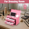 image:imageWORKPRO Portable Mini Tool Box 2 Drawers Metal Tool Chest with Ball Bearing Slides Top Storagewith Latch Ergonomic Carrying Handle Mechanic Toolbox with PVC Liners and PP Feet PadsPink
