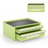 image:imageWORKPRO 125 Mini Tool Box with 2 Drawers amp 1 Open Top Storage Small Metal Tool Chest with PVC Liners amp PP Feet Pads Cold Rolled Steel Toolbox with Drawer Liners amp Magnetic TabsMacaron Green