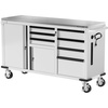 image:imageWORKPRO 62 x 20 7Drawer amp 2Door Rolling Tool Chest with Stainless Countertop Locking System Heavy Duty Tool Storage Cabinet for Garage Warehouse amp Kitchen 1000 lbs CapacityStainless Steel