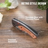 image:imageWORKPRO Folding Utility Knife Razor Blade Knife with Axis Lock Quick Change Box Cutter EDC Wood Handle Foldable Pocket Cutter Extra 10PC SK5 Blades IncludedUtility Knife