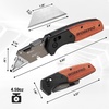 image:imageWORKPRO Folding Utility Knife Razor Blade Knife with Axis Lock Quick Change Box Cutter EDC Wood Handle Foldable Pocket Cutter Extra 10PC SK5 Blades IncludedAxis Lock Utility Knife